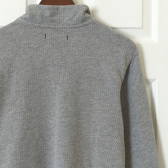 Tommy Bahama Lightweight Jacquard Knit Quarter Zip Pullover Sweater Gray Medium - Picture 10 of 10